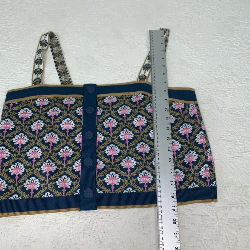 Anthropologie Maeve Square Neck Crop Sweater Tank Size XL Boho Sleeveless - Picture 6 of 11